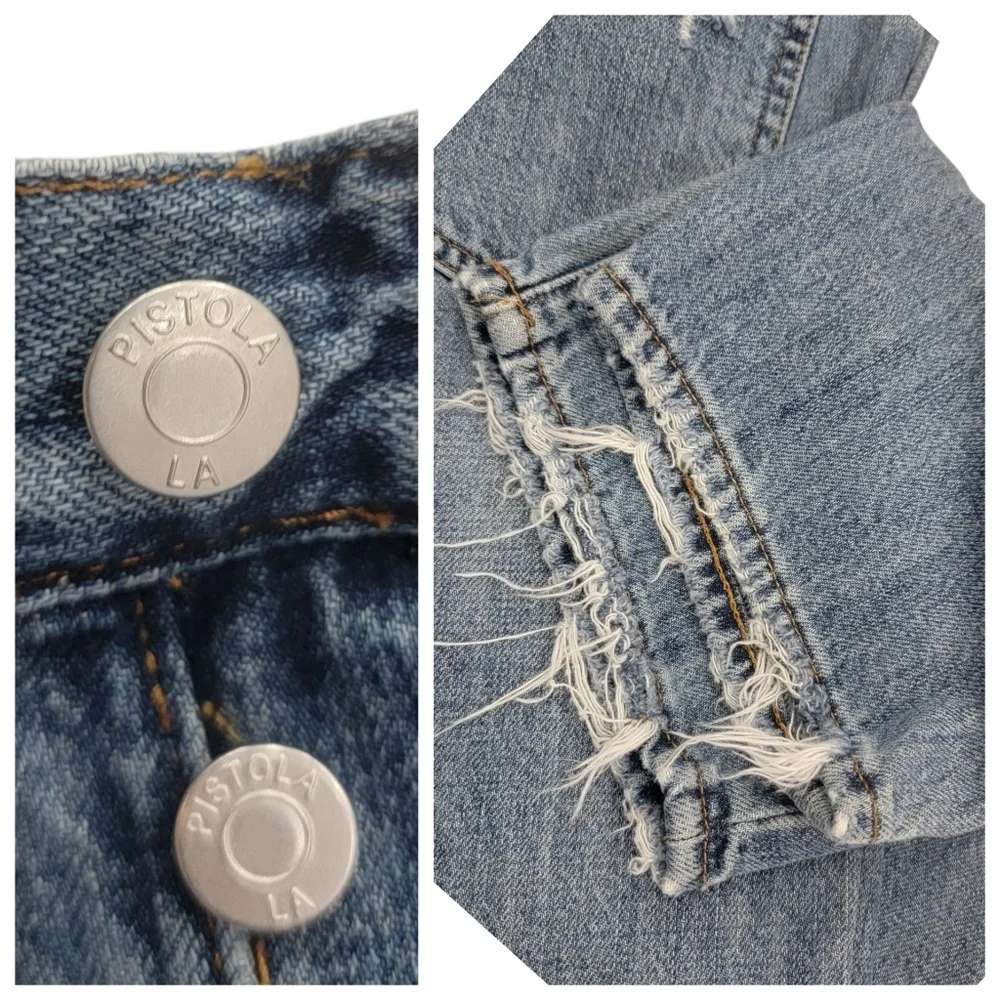 Pistola Charlie High Rise Straight Leg Ankle Length Button Fly Denim Wom… - Picture 12 of 16